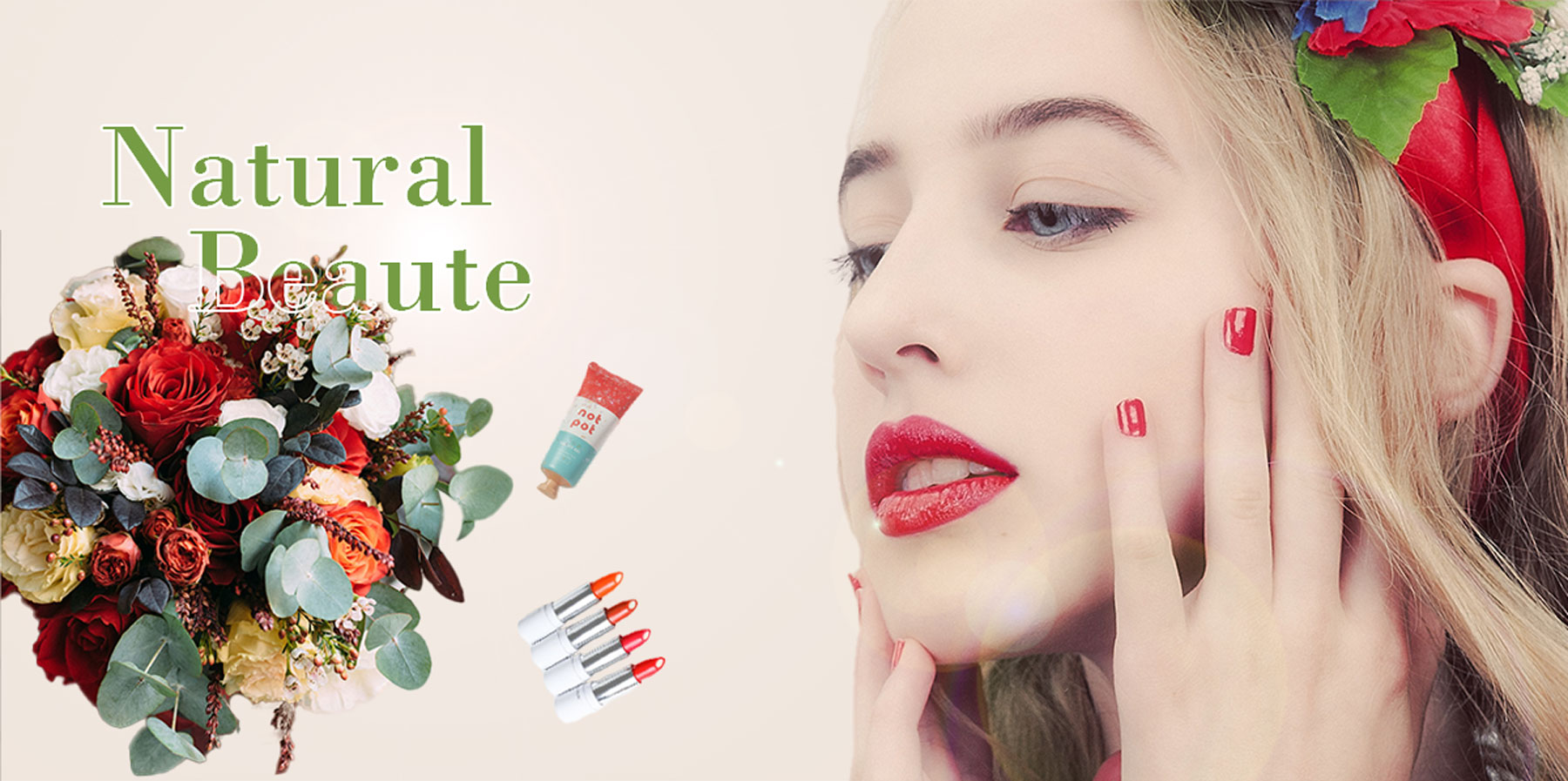 仮案件Natural BeauteのECサイトファーストビュー